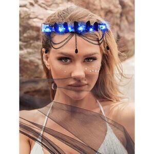 Black Festival Light Up Tiara Crown